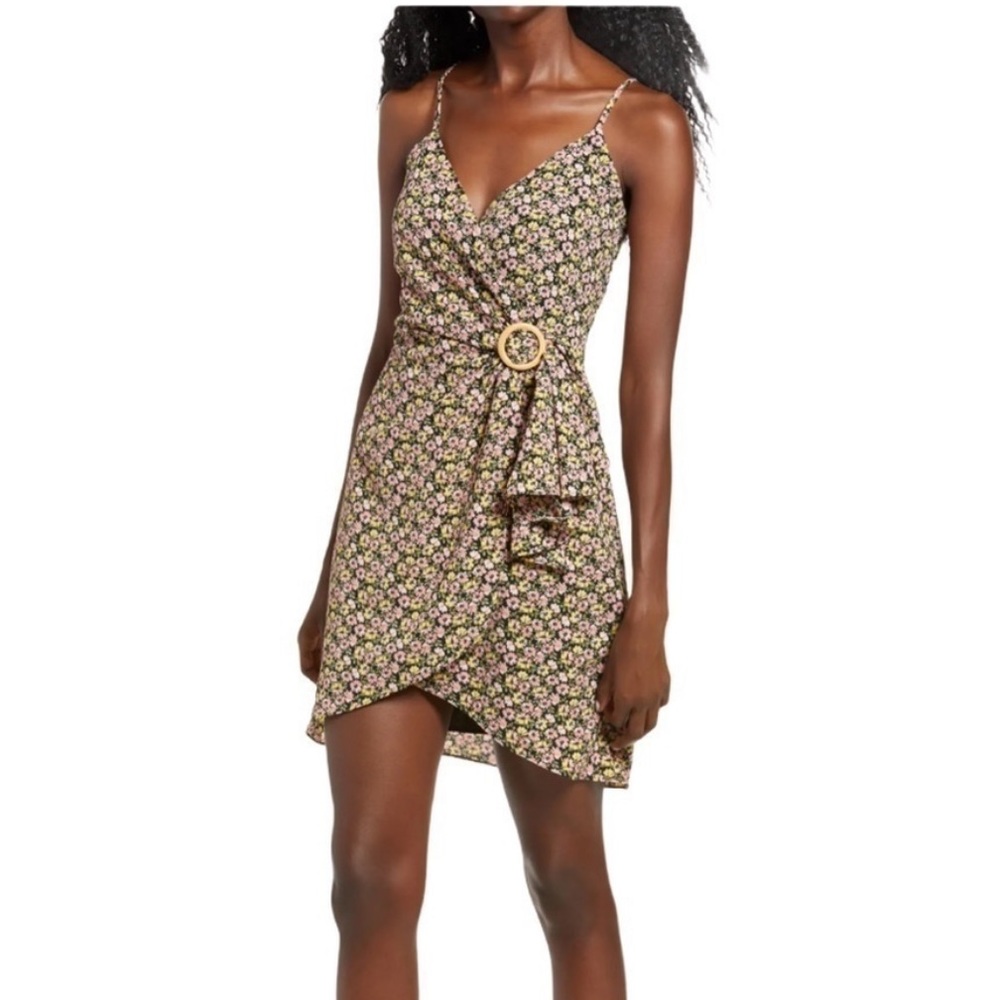 Row A Floral Faux Wrap Dress